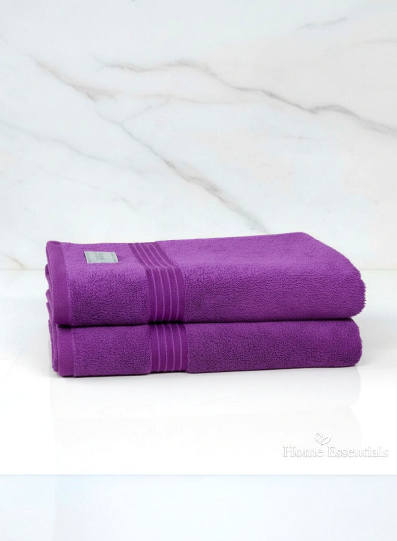 هوم إسنشالز منشفة حمام فاخرة من هوم إسينشالز بجودة فندقية - قطن 100%، 550 غرام/متر مربع - فائقة النعومة والامتصاص - 70 × 140 سم، لون بنفسجي - Image 4